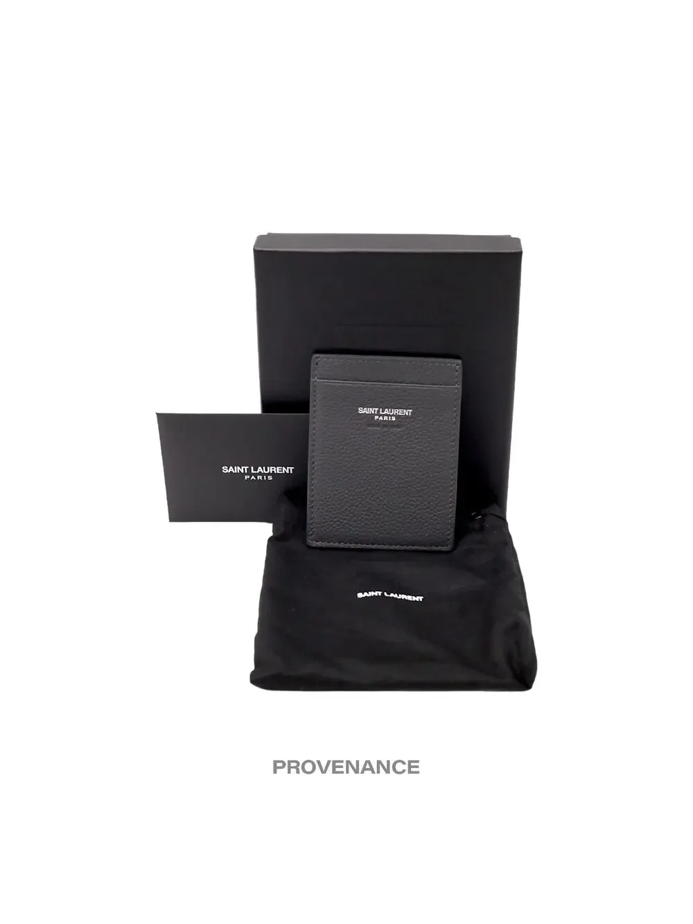 🔴 Saint Laurent Paris SLP Card Wallet - Charcoal Grey - Picture 1 of 6